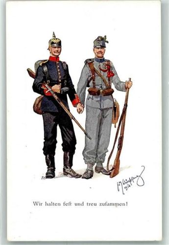Wir halten fest und treu zusammen! Soldat Uniform Gewehr BKW I Nr 259-4