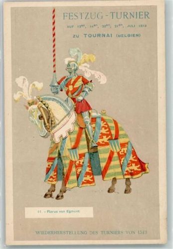 Tournai Festzug zu Tournai Nr. 11 , Ritter Mittelalter AK