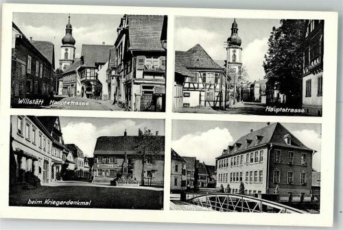 77731 W7608 Willstätt - Hauptstraße Kriegerdenkmal Schulhaus