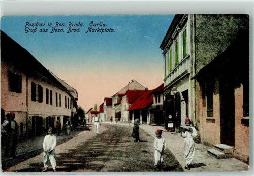 Bosanski Brod Marktplatz Kinder Tracht Volkstypen