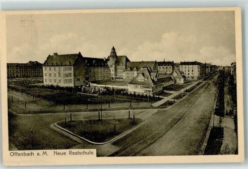 Offenbach 1911 Neue Realschule Schulhof