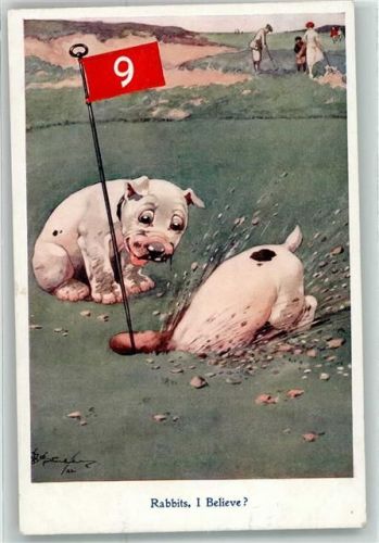 sign. Studdy Bonzo auf dem Golfplatz The RPS Series Nr. 1023