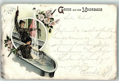 1896 Gruss aus nackte Frauen in der Badewanne Erotik AK