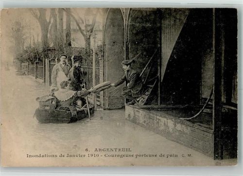 95100 Argenteuil 1910 Foto AK Hochwasser 1910