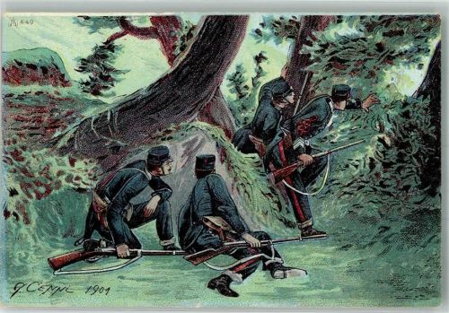 sign. Cenni Infanterie Militär Ungarn 1901 Lithographie / Künstlerkarte