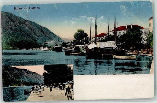 Kotor 1917 Dampfer Segelboot