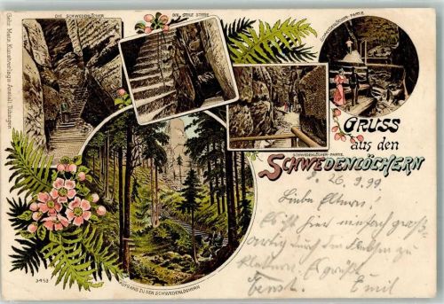 Rathen Kurort 1899 Schwedenlöcher Steile Stiege