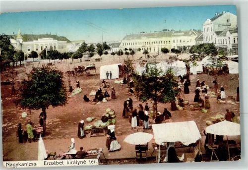 Nagykanizsa 1905 Königin Elisabeth Platz Marktszene