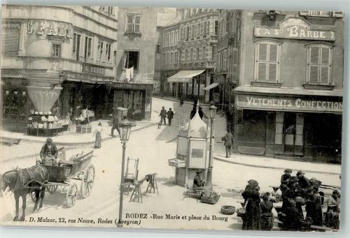 Rodez 1914 Rue Marie et place du Bourg Geschäft Vetements Confection Gesc G. Fabre