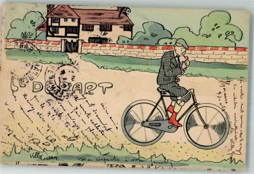 1904 Le Depart Fahrrad sign. Villy Green