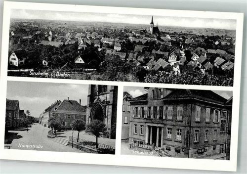 76547 W7573 Sinzheim b Baden-Baden - Hauptstraße Schulhaus