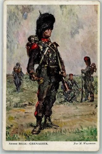 Armee Belge Grenadier sign. Wagemans , Asiles des Soldats Invalides Belges