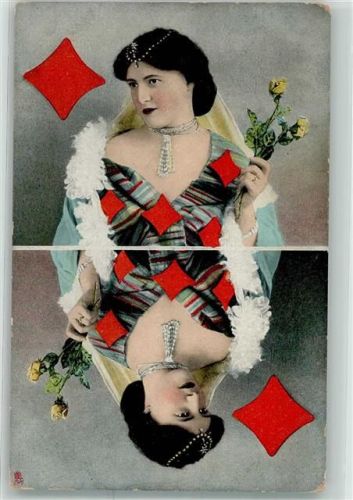 Karo Dame Tucks Playing Card Serie Nr.307B