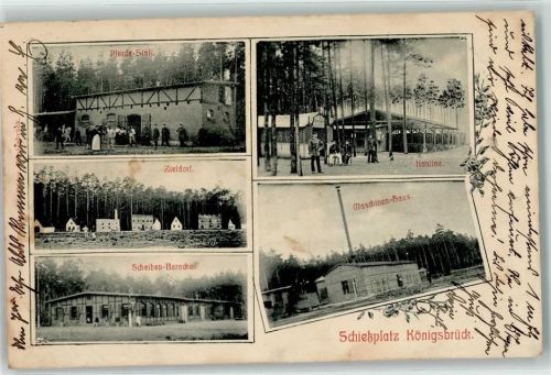 Königsbrück 1909 Schießplatz Pferdestall Zieldorf Maschinenhaus Scheibenbaracke Kantine