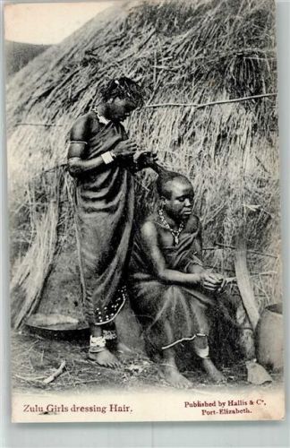 Port Elizabeth 1907 Tracht Zulu girls dressing Hair Ort lt. Verlag