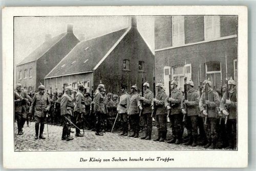 WK I König von Sachsen besucht seine Truppen K 67 Verlag Imberg & Lefson