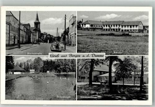 Bergen 1958 Breitestrasse VW Käfer Schule Schwimmbad Gasthaus Schützenhaus
