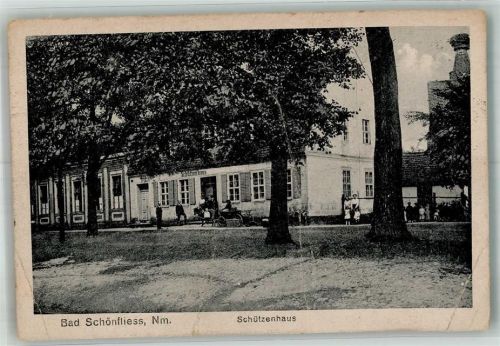 Bad Schönfließ 1920 Schützenhaus viele Büge