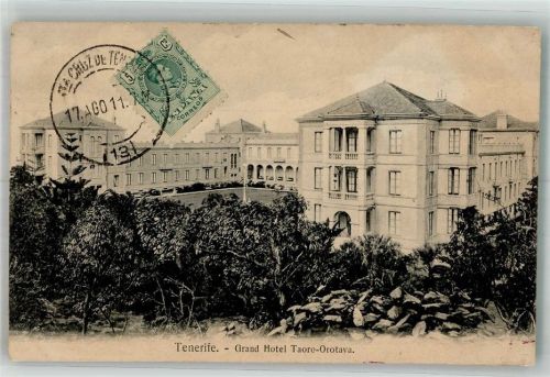 Santa Cruz 1911 Grand Hotel Taoro-Orotava Briefmarke bildseitig