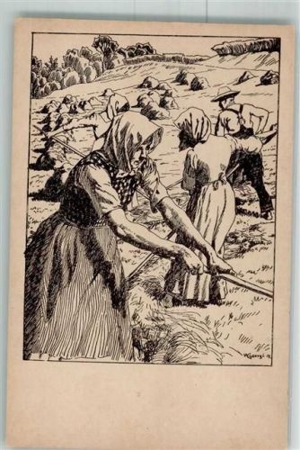1909 sign. Georgi W. Landwirtschaft Heuernte