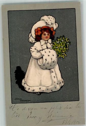 Kind Pelzmode Muff Parkinson, E. 1899 Lithographie / Künstlerkarte