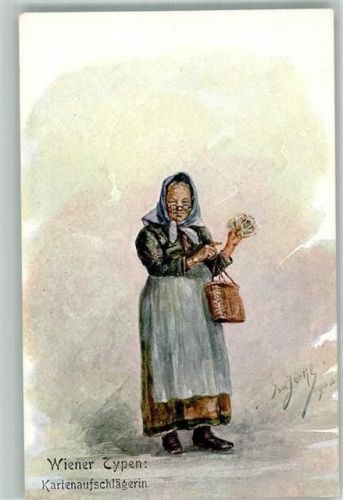 1903 Wiener Typen Kartenaufschlägerin