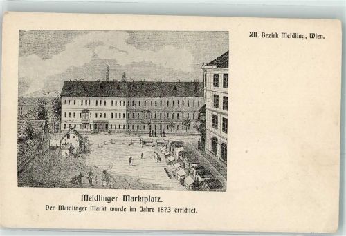 Wien 1873 Meidling Marktplatz