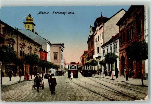 Miskolc 1915 - Szechenyi Straße Straßenbahn