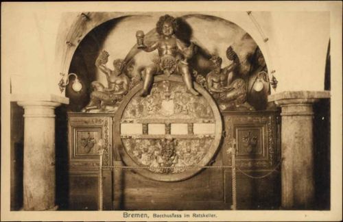 um 1920/30 Bremen: Baccusfass im Ratskeller,Zedler & Vogel AKU1