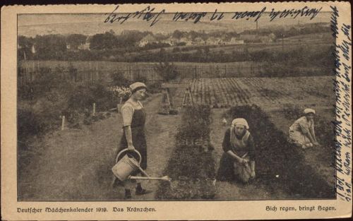 1920 Feldarbeiterinnen. Deutscher Mädchenkalender 1919. AKU2