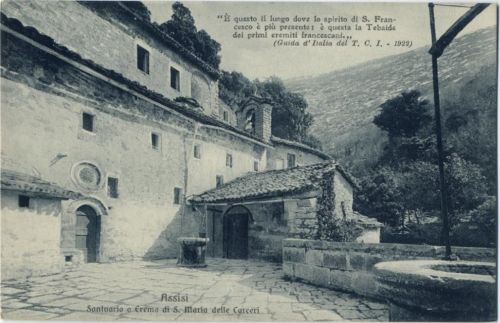 1922 Assisi, Italien: -Santuario o Erema di S. Maria delle Carceri-, Außenansicht,Brunner & C.