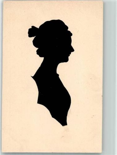Scherenschnitt aufgeklebt Frauenbildnis Verlag Zeller München
