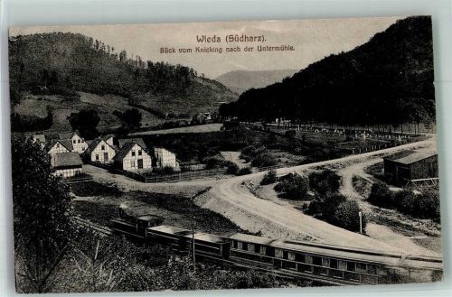 Wieda 1926 Blick vom Knicking nach Untermühle Eisenbahn