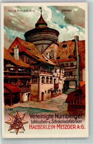Nürnberg Motiv Sternhof Werbung Haeberlein-Metzger AG sign. Mutter