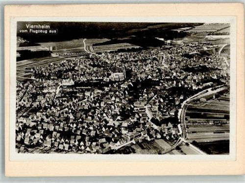 Viernheim Fliegeraufnahme Original aufmontierte Verlagsmusterkarte