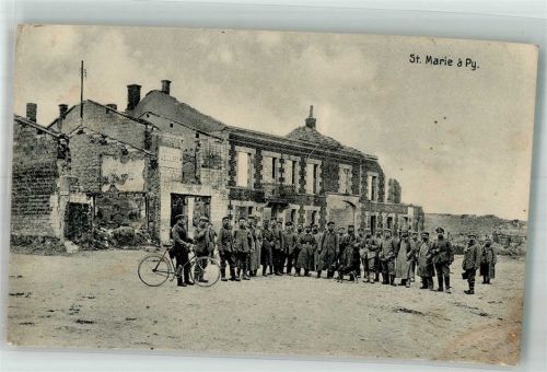 Sainte-Marie-a-Py 1915 Uniform Fahrrad Feldpost WK I 28.Inf.Div.