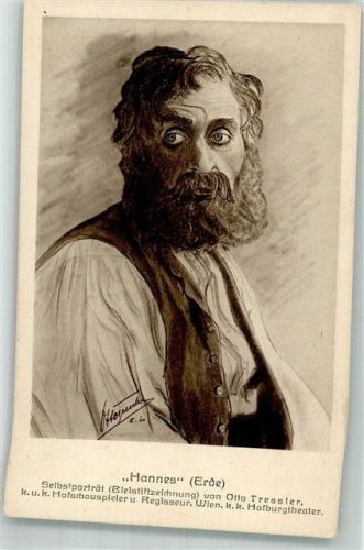 sign. Otto Tressler Selbstbildnis Hofschauspieler