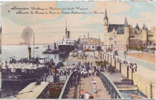 um 1910/20 Antwerpen: Hafen, Schiffe AKU1