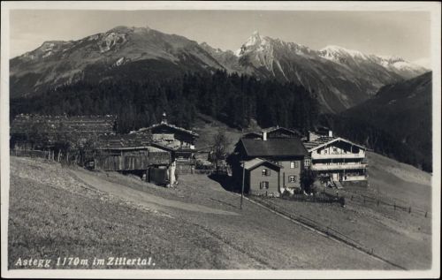 um 1930 Asten, -Astegg 1170 m im Zillertal-, Gasthaus,Joh. Maidler