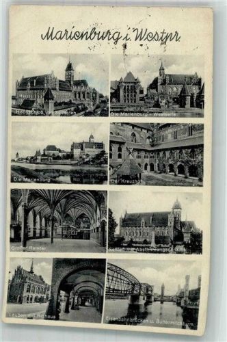 Marienburg 1940 Schloss Abstimmungs- Denkmal Rathaus Lauben
