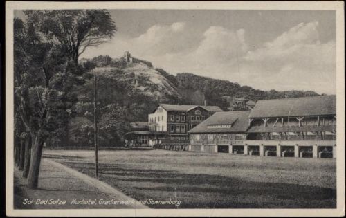 1951 Bad Sulza, Kurhotel (health resort), Gradierwerk (graduation house) und Sonnenburg,Walter Frauendorff AKU2