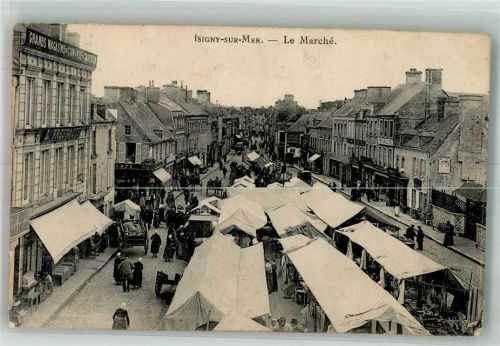 14230 Isigny-sur-Mer 1908 Foto AK Marktszene