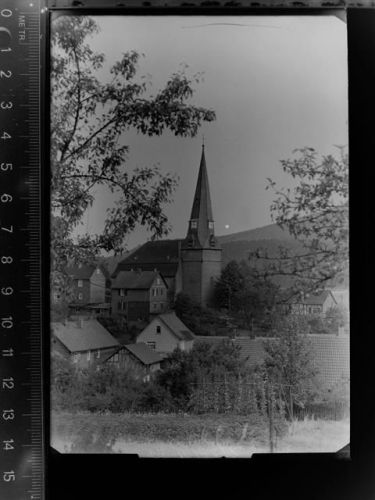 35216 W3560 Wallau , Lahn GLASNEGATIV Kirche