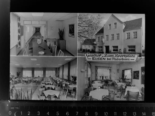 33098 W4790 Elsen , Kr Paderborn GLASNEGATIV Gasthof zum Sportplatz