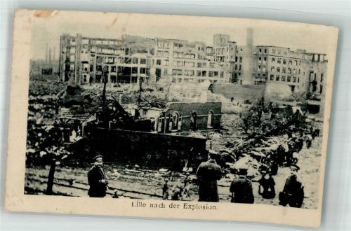 Lille 1918 Feldpost WK I nach der Explosion