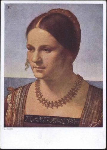 um 1930/40 Ansicht einer Frau,F. A. Ackermann´s Kunstverlag,sign. A. Dürer