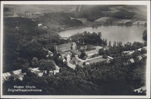 um 1930 Chorin, Kloster, Originalfliegeraufnahme,Klincke & Co