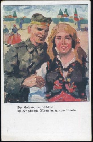 1917 Soldat, Frau, Spruch, Künstler-AK,Verlag der Luftigen Blätter