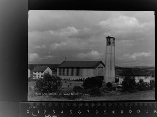 35423 W6302 Lich , Hess GLASNEGATIV St.- Paulus- Kirche