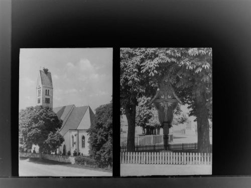 Erkheim 2 Stück Ev. Kirche, das Wegkreuz